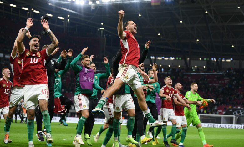 المجريين يحتفلون بفوزهم على ألمانيا